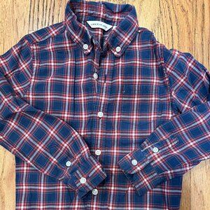 Janie and Jack Red and Navy Plaid Flannel Shirt. Boys/Kids